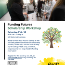 Flyer for the Funding Futures: Scholarship Workshop, takes place on December 23, 2026